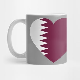 I Love Qatar // Heart-Shaped Qatari Flag Mug